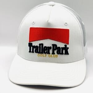 Trailer Park Golf Course SnapBack Hat Cap White Red Marlboro Cigarette Logo
